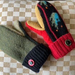 Handmade wool mittens